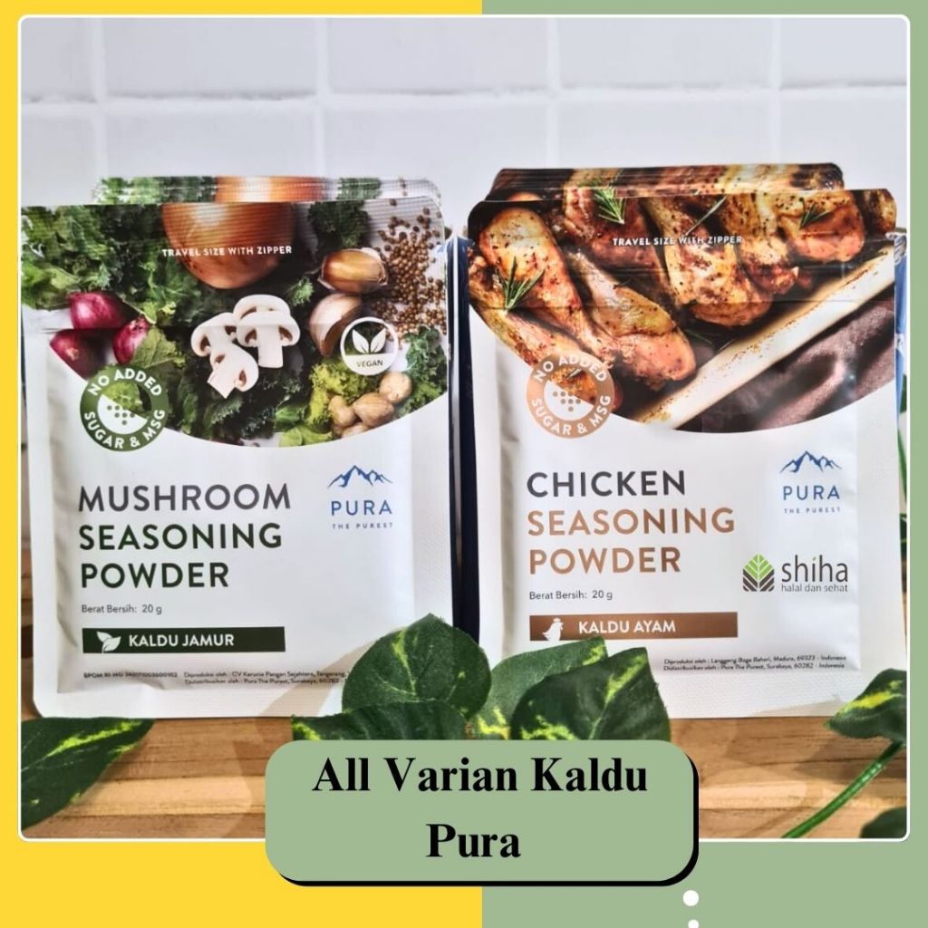 

Pura Kaldu Asli | 4 Bumbu Kaldu Ayam Kampung, Sapi, Jamur & Salmon (20gr) - No Msg | Warungshiha