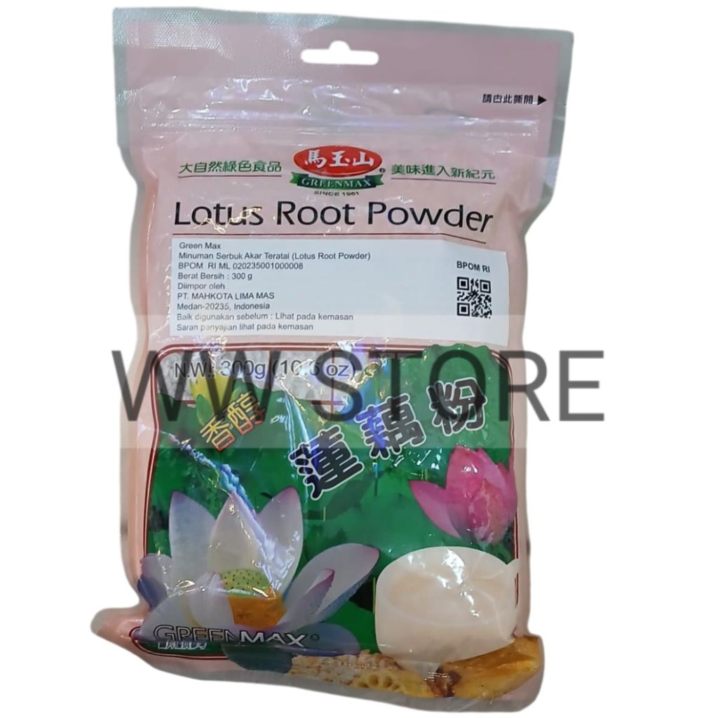 

Minuman serbuk akar teratai halal MUI Taiwan GREENMAX Lotus Root Powder 300g