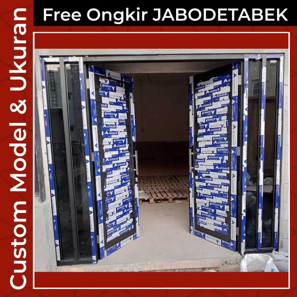 PINTU ALUMINIUM 2 DAUN FULL SPANDRELL UK 140X200 CM COCOK UNTUK PINTU UTAMA DENGAN KUALITAS TERBAIK