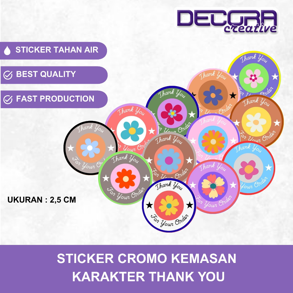 

(100 PCS) STICKER THANK YOU | STICKER KEMASAN TERIMA KASIH | STICKER SELAMAT MENIKMATI | STICKER THANK YOU FLOWER BUNGA