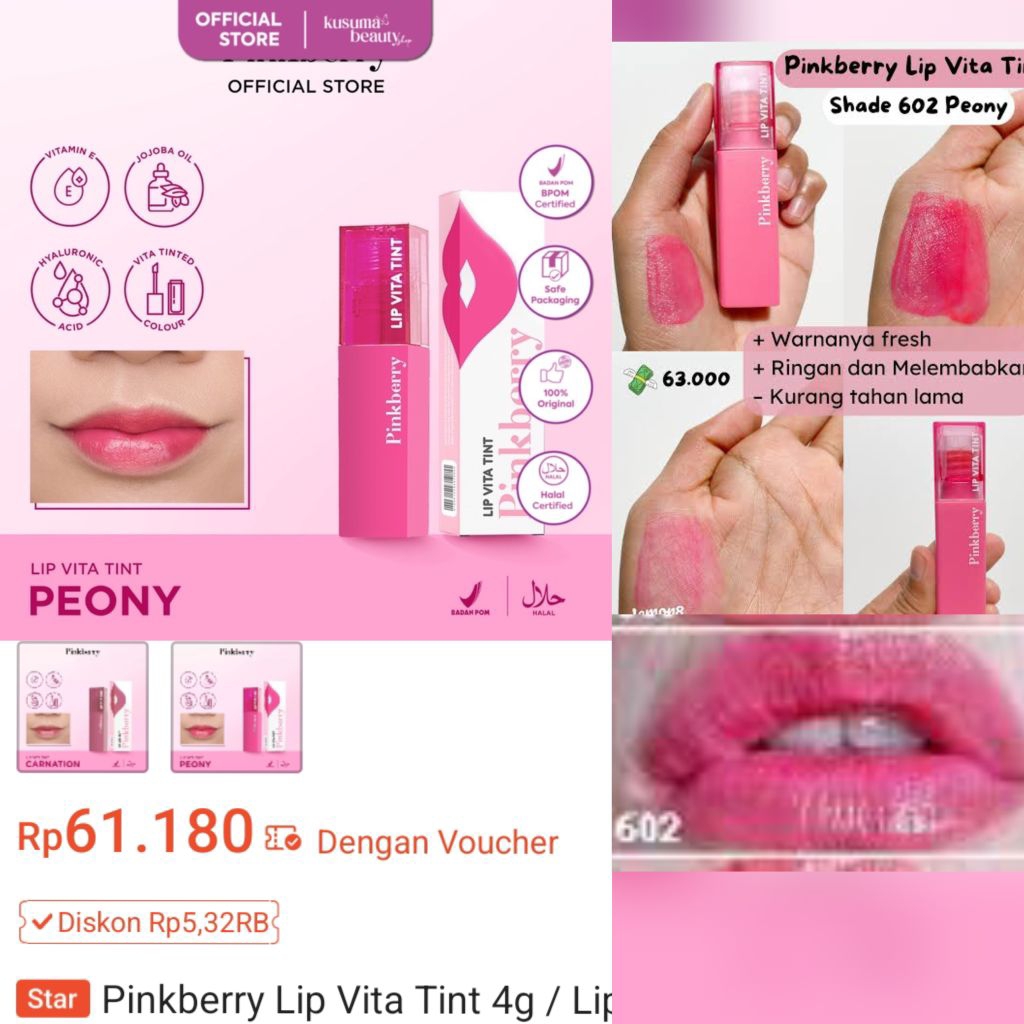 Liptint Pinkberry Lip Vita Tint