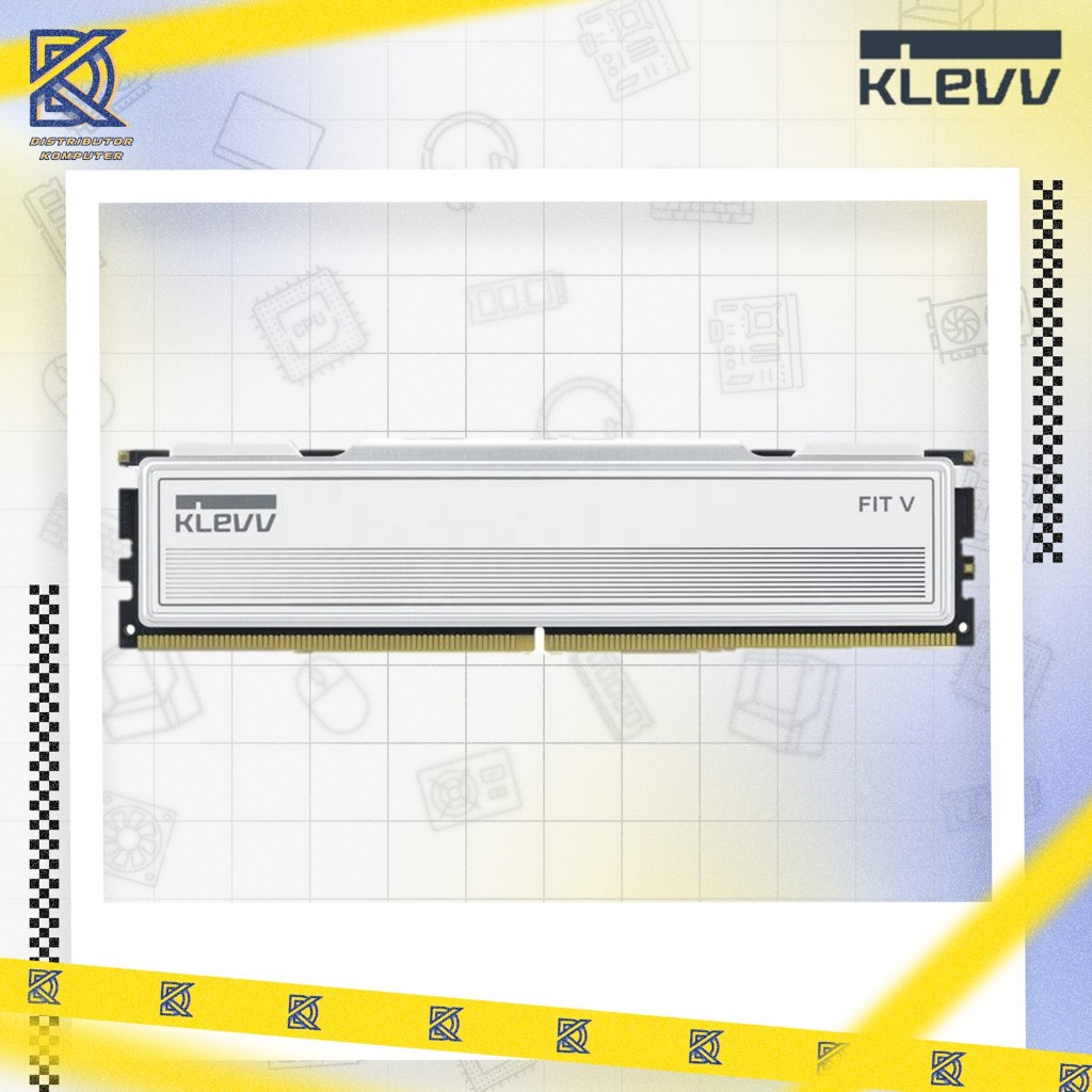 KLEVV FIT V Ceramic White DDR5 PC51200 6400MHz 16GB (1x16GB) / RAM 16GB