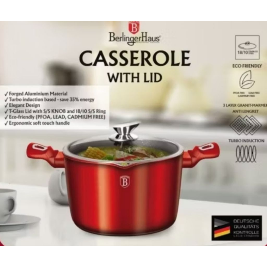 BERLINGER HAUS CASSEROLE METALIC LINE 28 CM