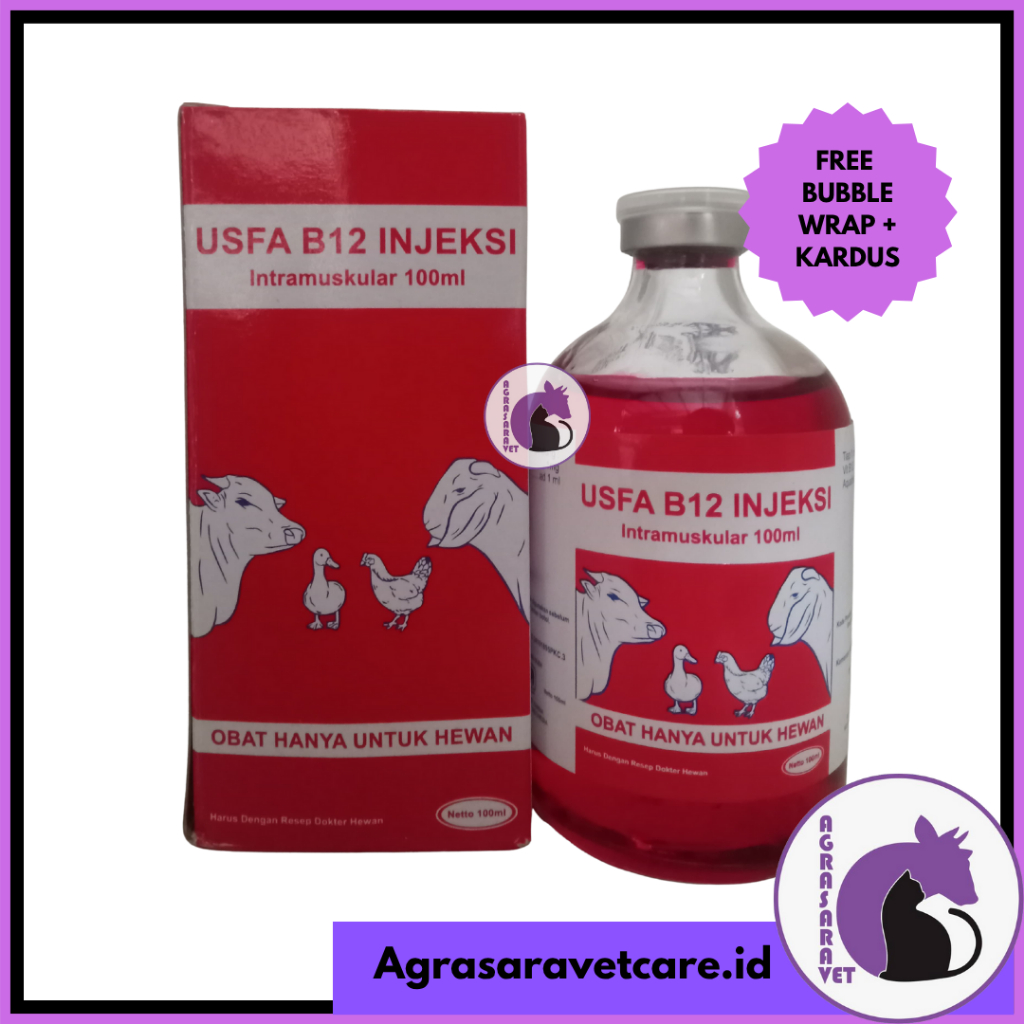 VITAMIN B12 100ml USFA - VITAMIN ternak sapi kambing- mirip jectavit b12