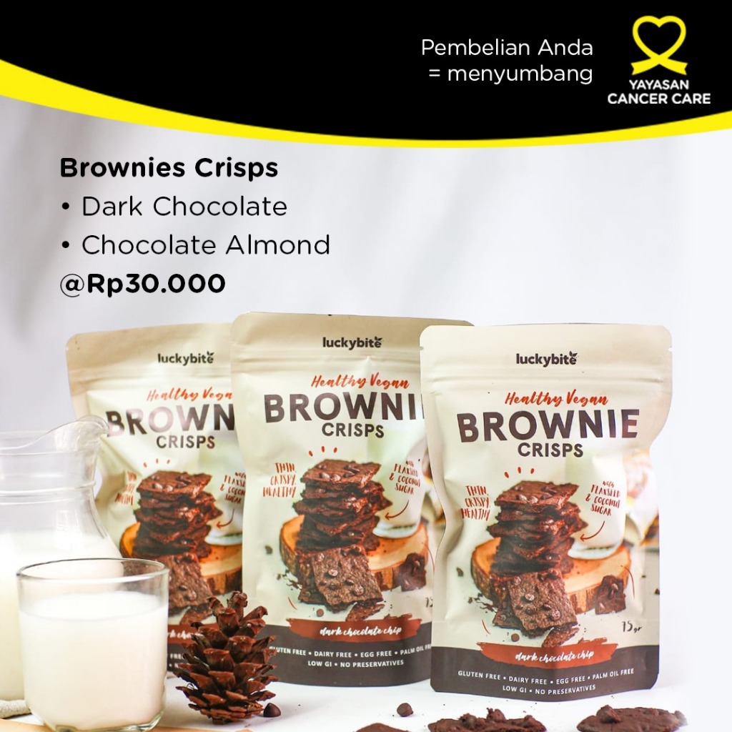 

Luckybite Vegan Brownie Crisps Gluten Free Cemilan Sehat
