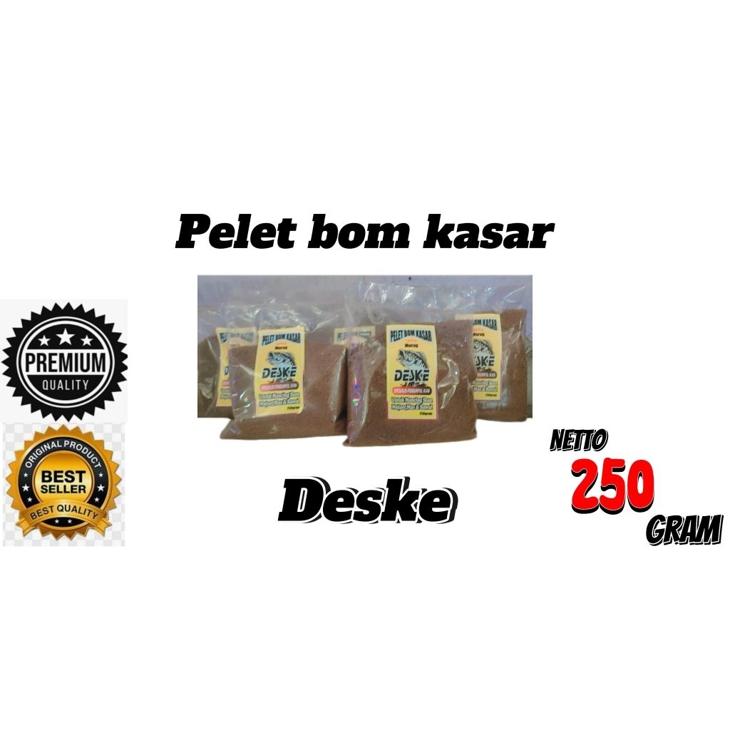DESKE Pelet Bom Kasar Extra Murag 250gram Spesialis Pengumpul Ikan Mancing Mujair Mas & Bawal