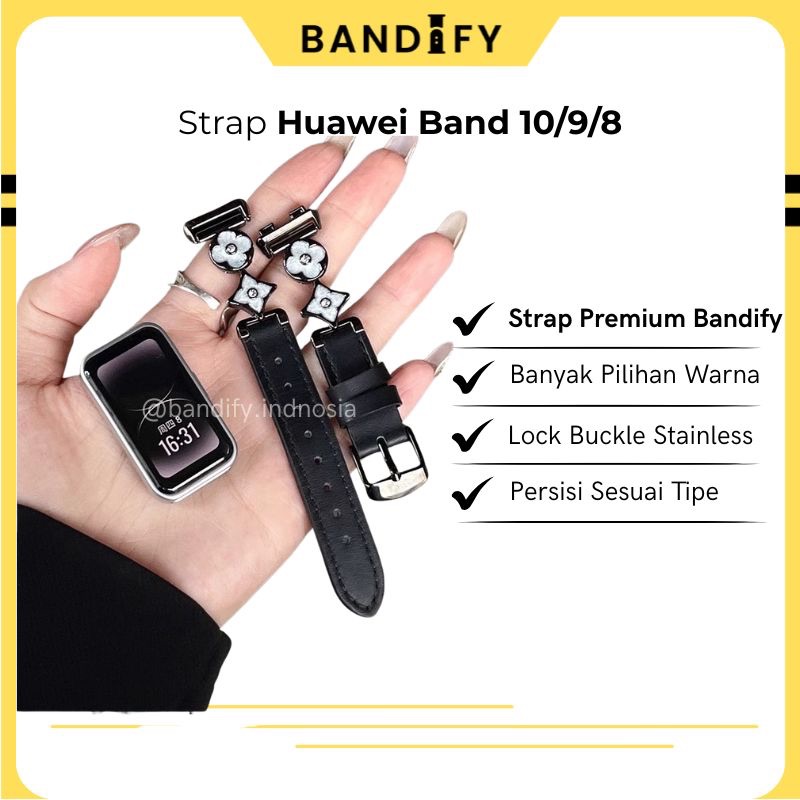Strap Huawei Band 10 Kulit Wanita Aksesoris Jam Tangan Wanita Huawei Band 9 / Band 8 Strap Rubber