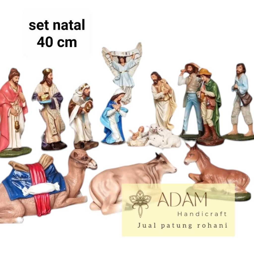 Patung set natal 40 cm , kwalitas premium , patung lebih bagus n berat