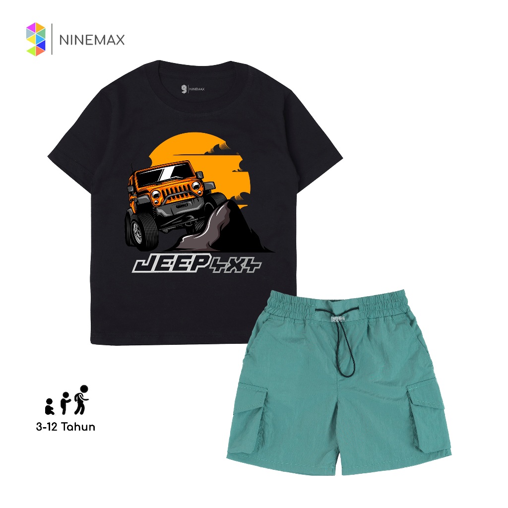 Baju Anak Crinkle Trend 2025 | Set Kaos Cotton + Celana Santai