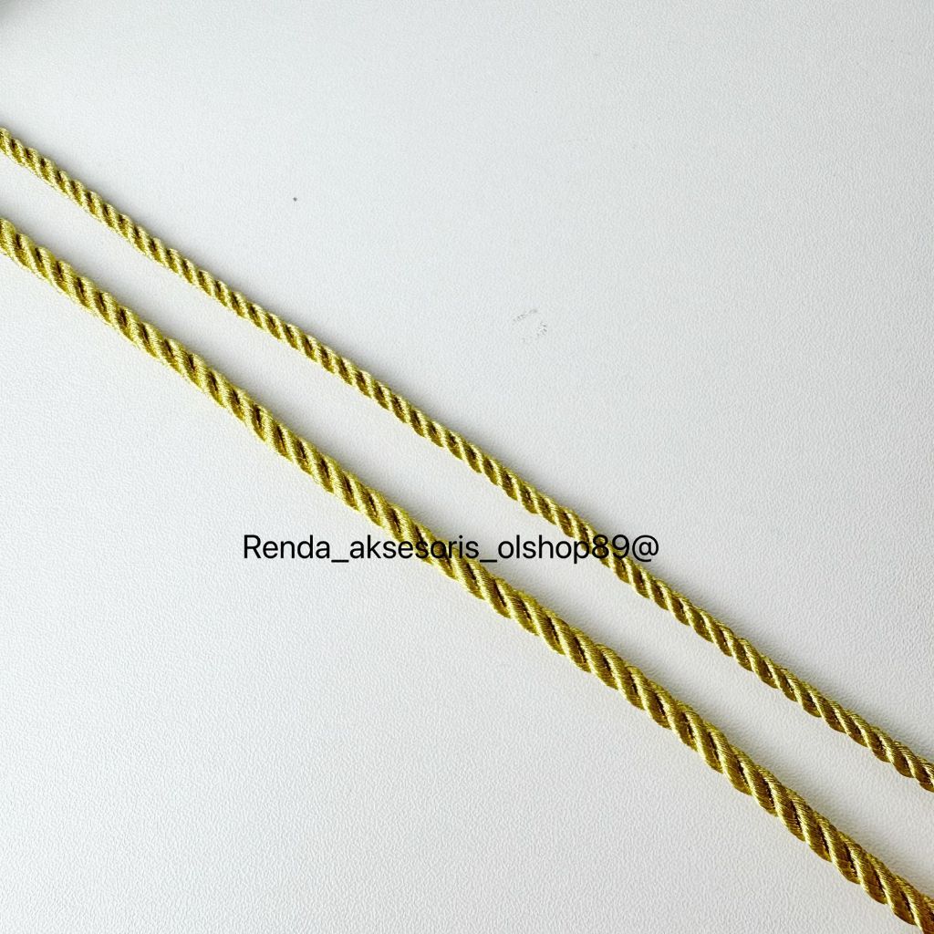 (meteran) Tali tambang gold / tali kur emas ukuran 3mm dan 5 mm