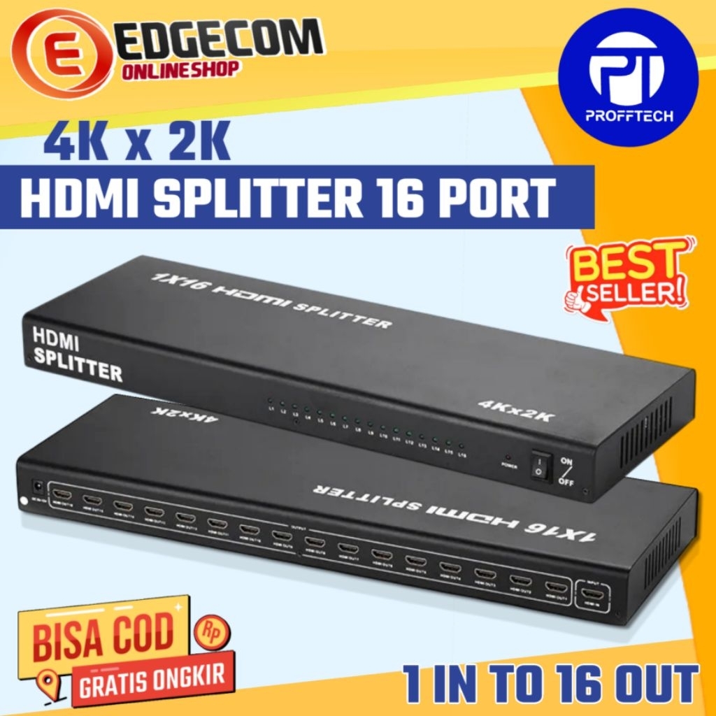 Profftech HDMI Splitter 16 Port 4Kx2K V1.4 1 input to 16 output
