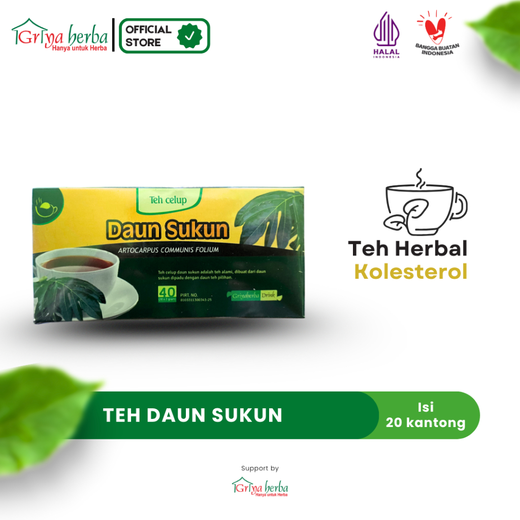 

Teh Herbal Daun Sukun Griya Herba Untuk Kesehatan Jantung Dan Mencegah Penyakit Kolesterol Halal