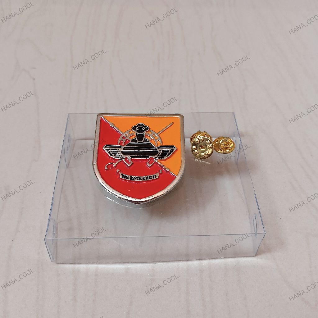 Pin emblem baret kavaleri tni ad logam gold