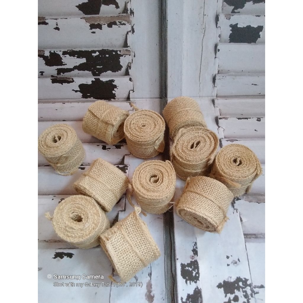TILAVIE - KAIN GONI / PITA GONI COKLAT POLOS / HESSIAN BURLAP JUTE  198cm