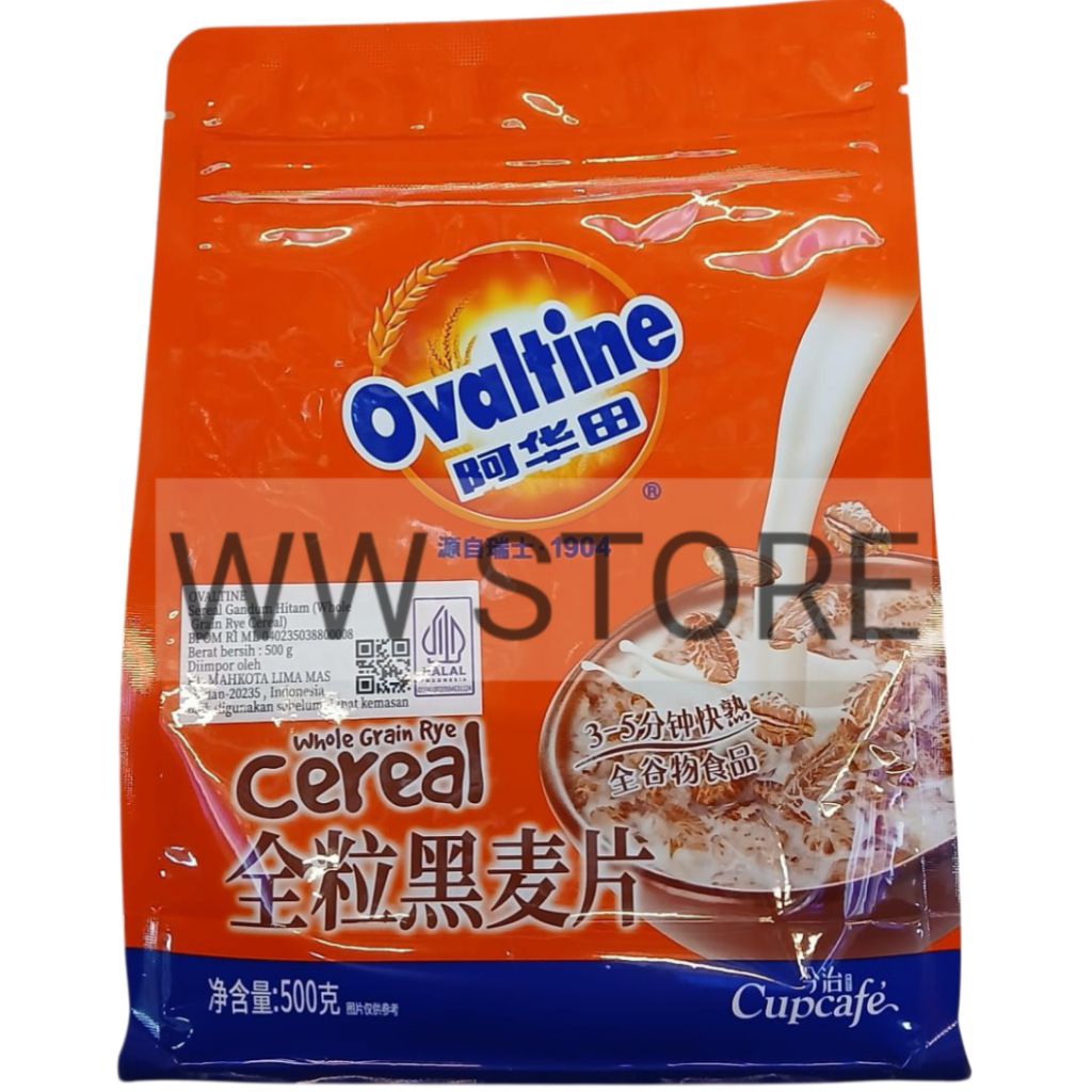 

Sereal Gandum Hitam halal MUI Ovaltine Whole Grain Rye Cereal 500g