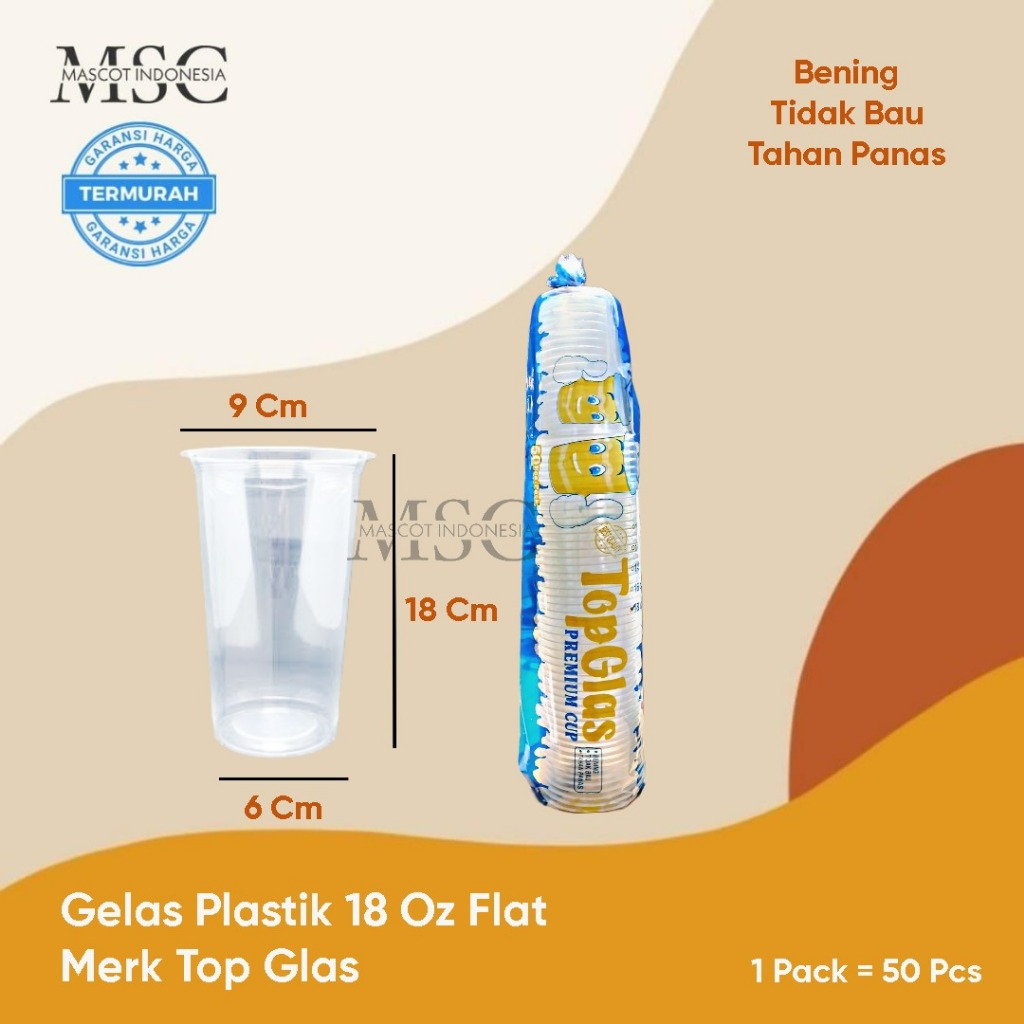 Gelas Plastik Top Glas | Gelas Cup 18 Oz