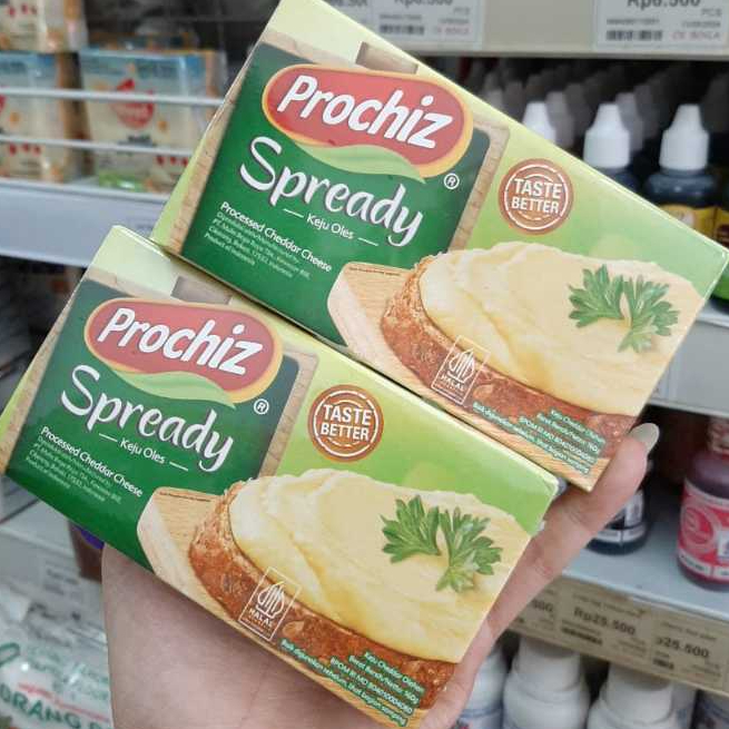 

Prochiz Spready ukuran 160g Keju Topping /Keju Oles Cheddar Cheese Filling Olesan Spreadable Cemilan Snack / Prochiz Spready