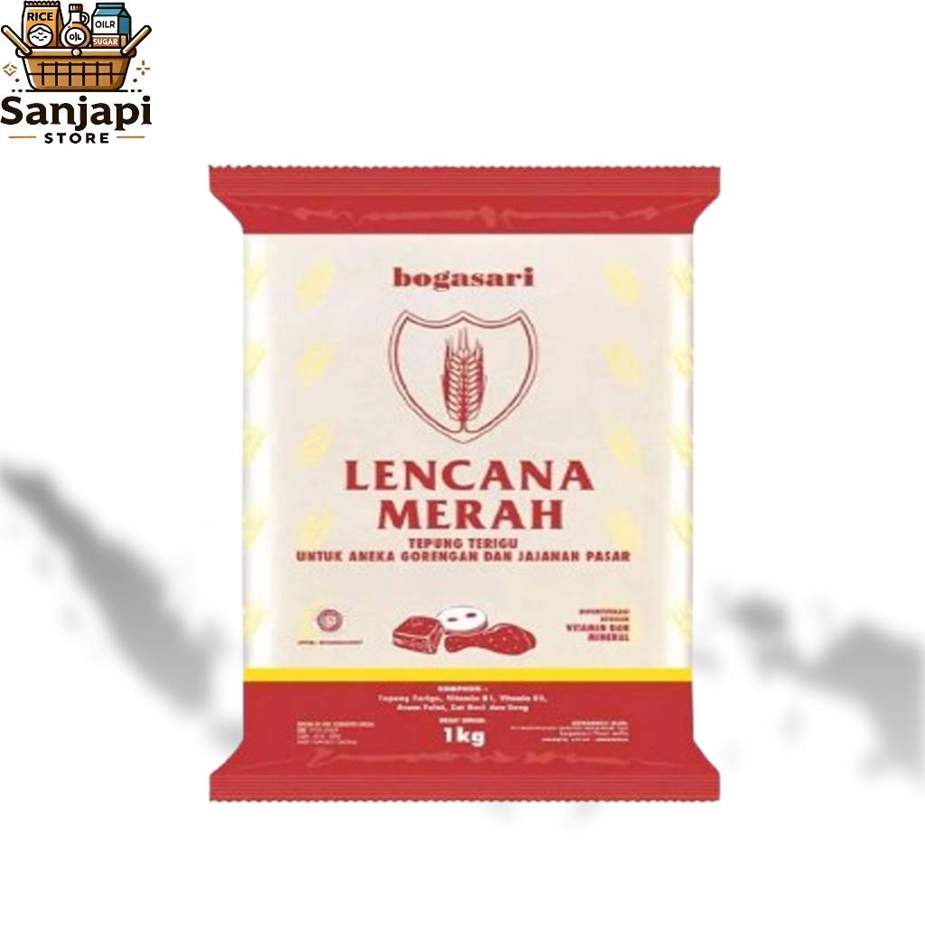 

Tepung Terigu Lencana Merah 1kg - Kualitas Premium - Original Packing Pabrik