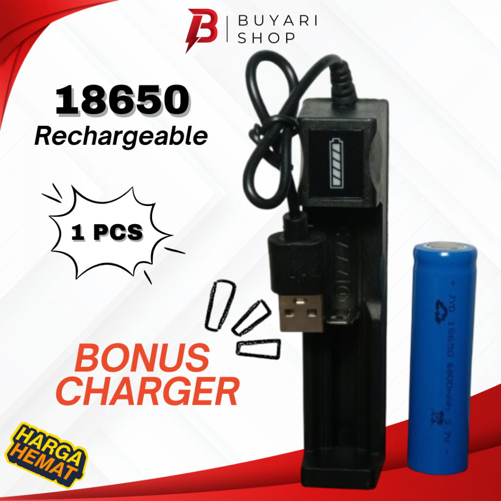 18650 BATERAI SENTER - BATERAI KIPAS ANGIN PORTABLE MINI-BATERAI 18650 FLAT TOP  Baterai Senter 37.V