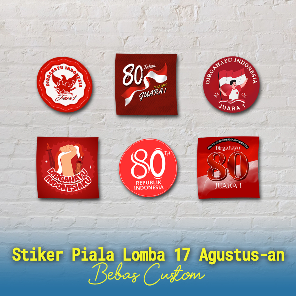 

Label Stiker Piala, Label Stiker 17 Agustusan, Label Piala Agustusan, Label Piala Kemerdekaan, Label/Stiker Lomba Kemerdekaan, Stiker Ukuran A4