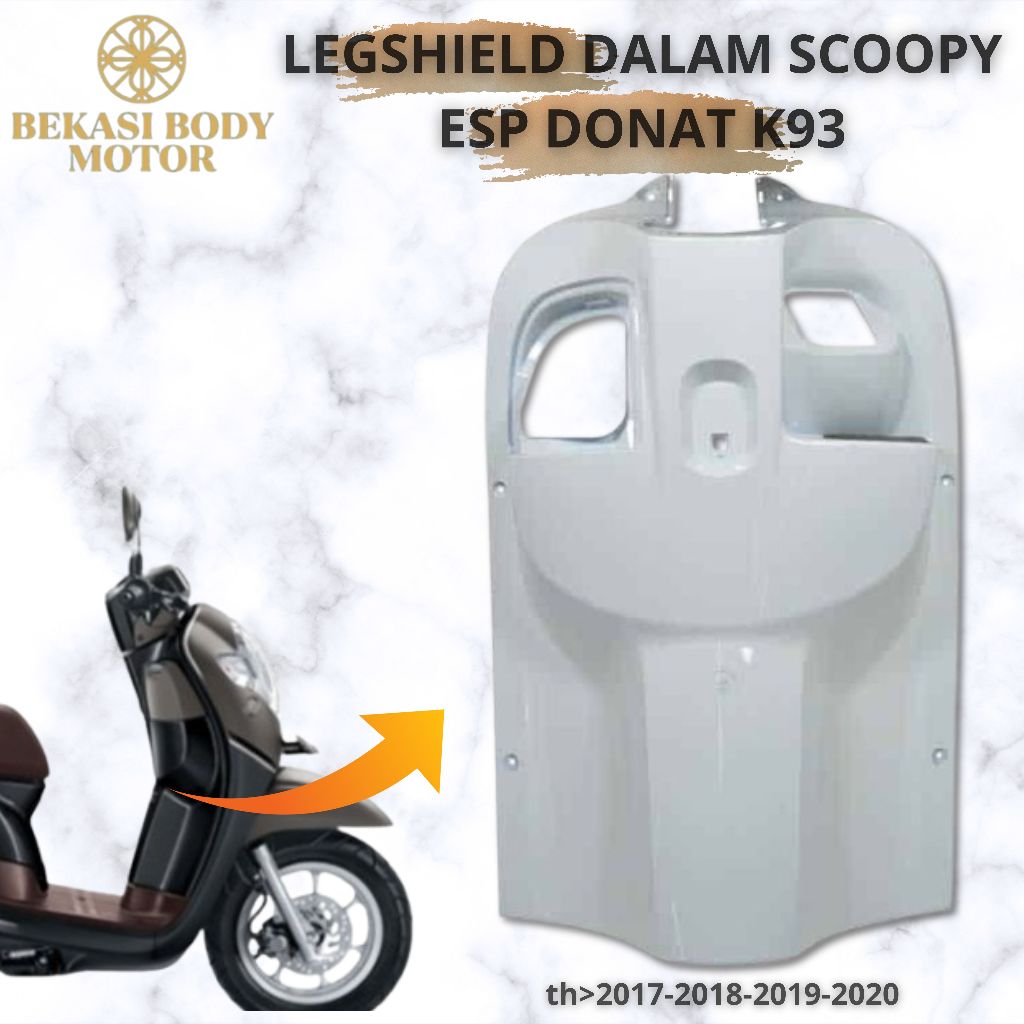 cover inner dashboard kontak legshield New Scoopy FI ESP Putih GLOSY non original K93 2017 2018 2019