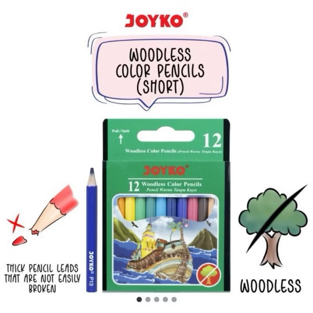 

Pensil Warna Joyko Pendek 12 warna CP-107 (1set)