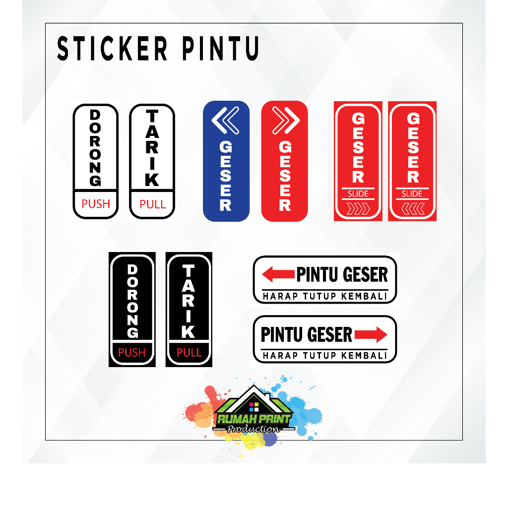

Sticker Tarik Dorong untuk Pintu Geser, Harap Tutup Kembali, Sticker Dorong Multi Fungsi