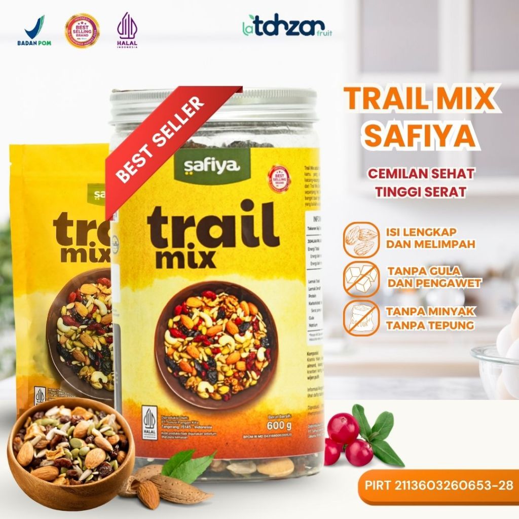 

Trail Mix Safiya 600 gr Mix Dried Fruit Nut and Seed Snack Diet Sereal Mix Nuts Premium