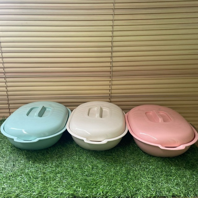 (3 PCS) Set Basi Prasmanan Clio Marjan 3121 – Oval Aman - Wadah Oval Jumbo + Tutup, Ideal untuk Saji