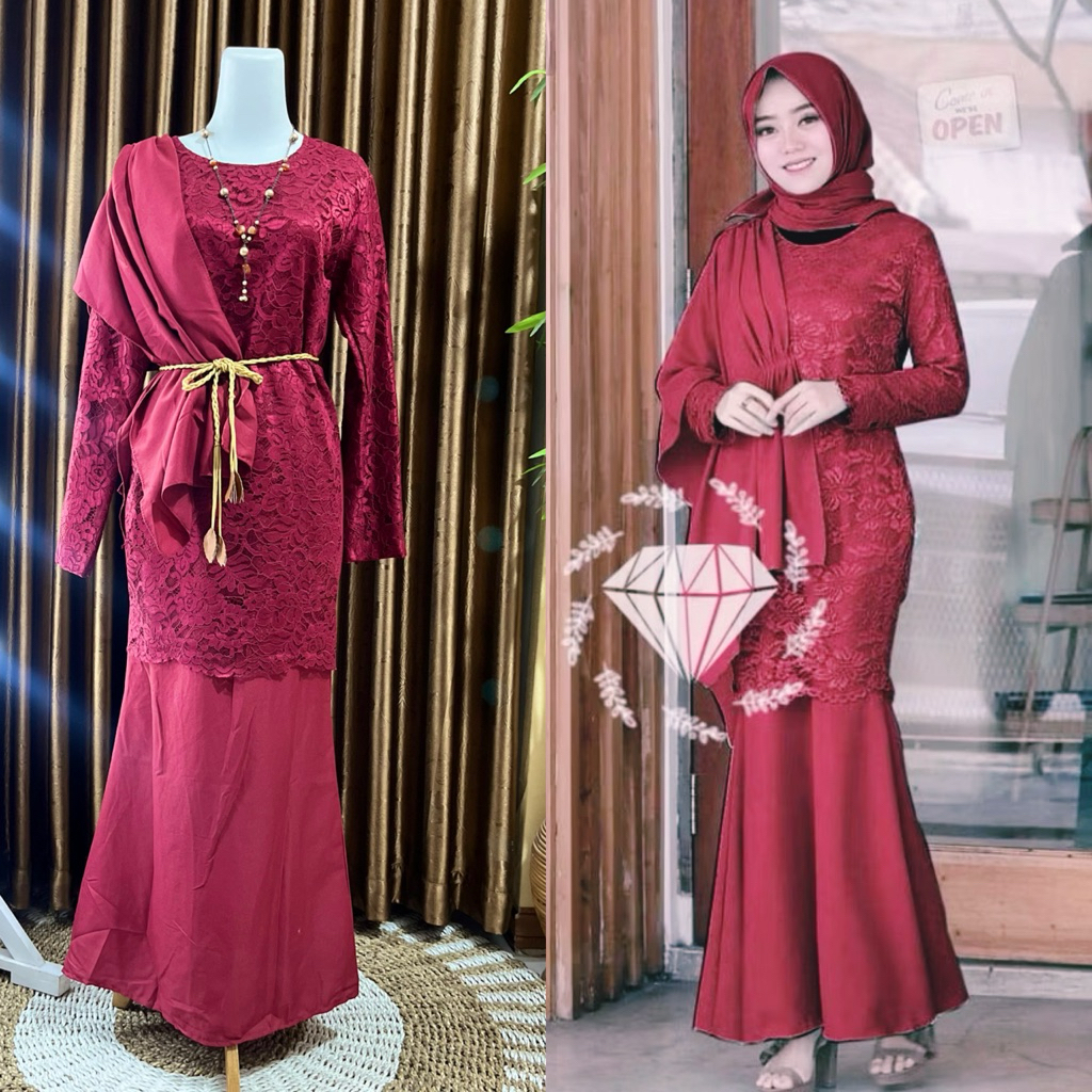 gamis brukat model duyung