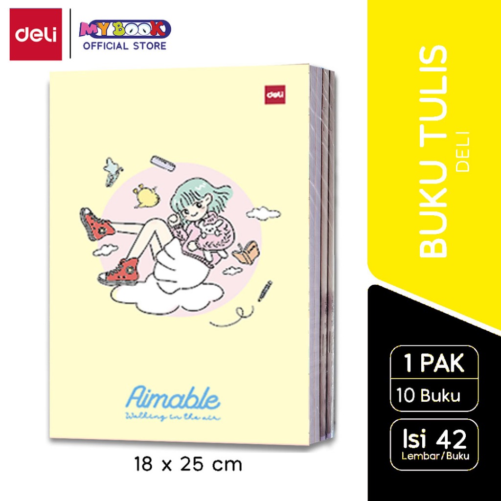 

Deli Buku Tulis Sekolah Panjang / Boxy B5 42 Lembar Dreamy Girl 2 [1 Pak - 10 Buku]