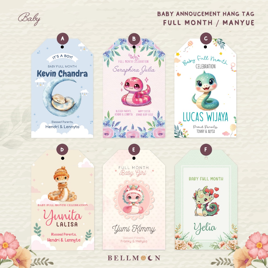 

HANG TAG BABY FULL MONTH snake / MANYUE zodiak ular