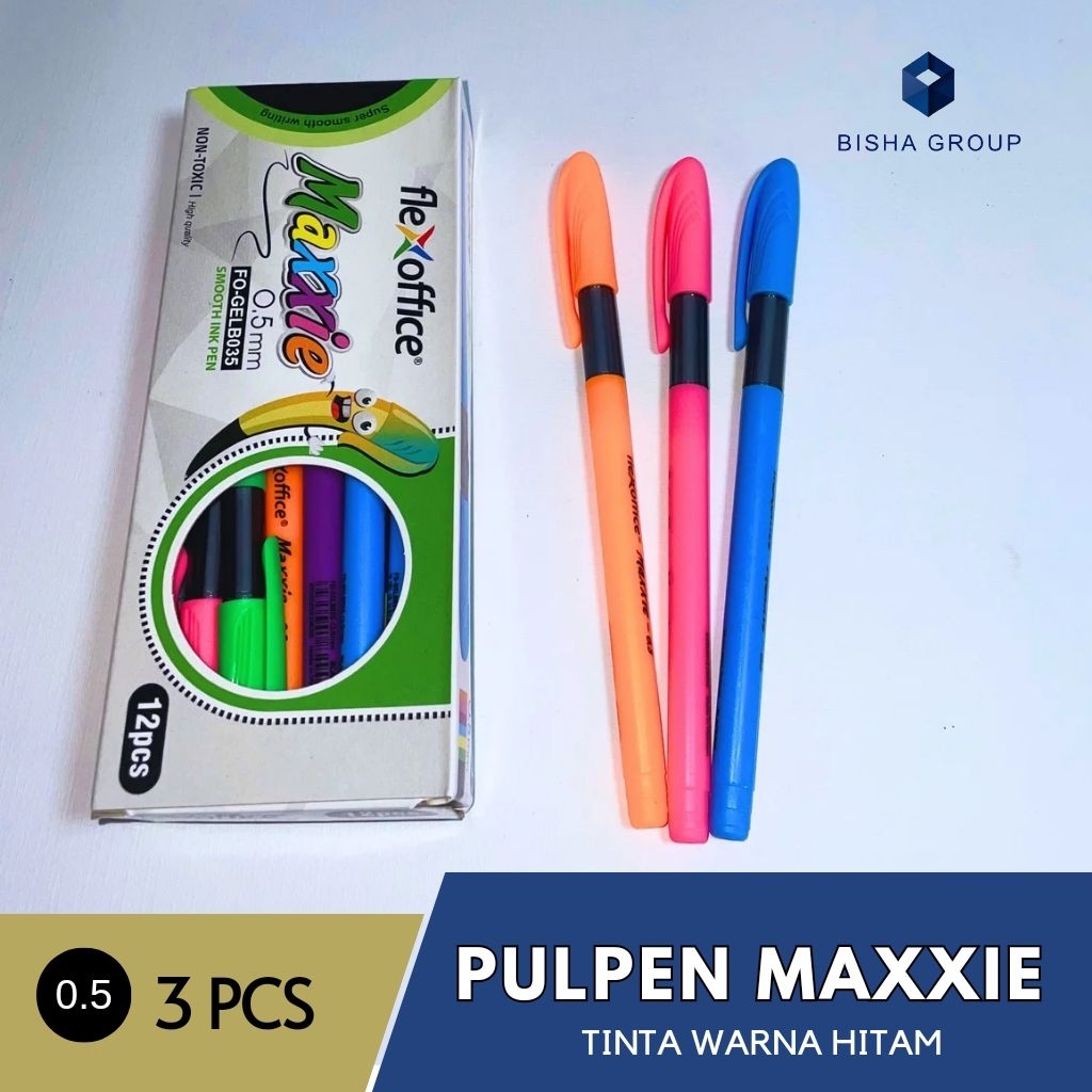 

(3 PCS) Pulpen Maxxie by Flexoffice 0.5 mm