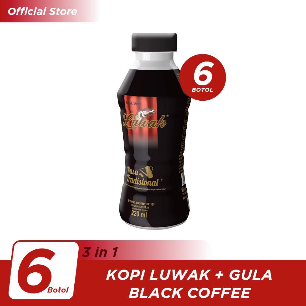 

Kopi Luwak Plus Gula Black Coffee Botol 220ml - 6 Pcs