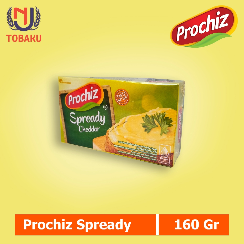 

Prochiz Spready Cheese 160gram – Keju Oles Cheddar Olahan Halal untuk Roti & Kue