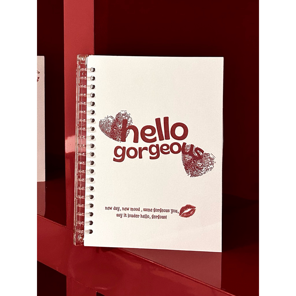 

Binder A5 Estetik Custom - Hello Gorgeous Warna Merah | Loose Leaf | Planner Notes Lucu