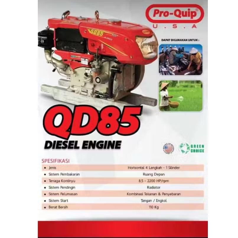 DIESEL ENGINE 8.5 HP PROQUIP QD 85 / MIRIP KUBOTA