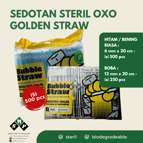 [TERMURAH] SEDOTAN OXO BUBBLE STRAW / SEDOTAN GOLDEN STRAW 620 / SEDOTAN STERIL GOLDEN STRAW 1220  /