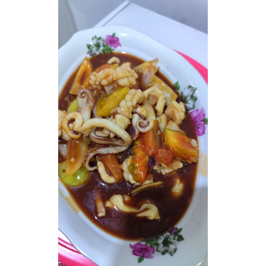 

Cumi asem manis masakan kalimantan