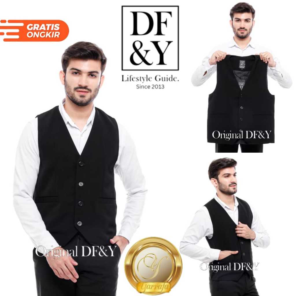 Yarrafa Rompi Vest Jas Blazer Pria Casual DF&Y / Jas Blazer Kerja Kantor Formal / Jas Style Korea Sl