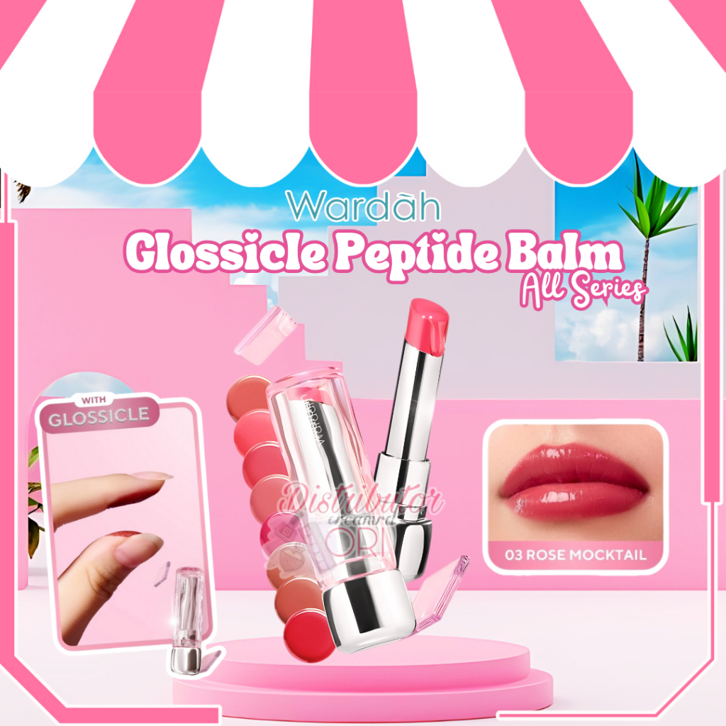 WARDAH Glossicle Peptide Balm - Dilengkapi Dengan Peptide & UV Filter - Memperkuat Lip Barrier - Has
