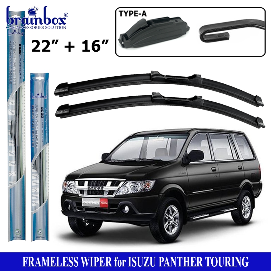 Brainbox Frameless Wiper Mobil Isuzu Panther Touring Wiper Blade Karet Pembersih Kaca Mobil Windshie