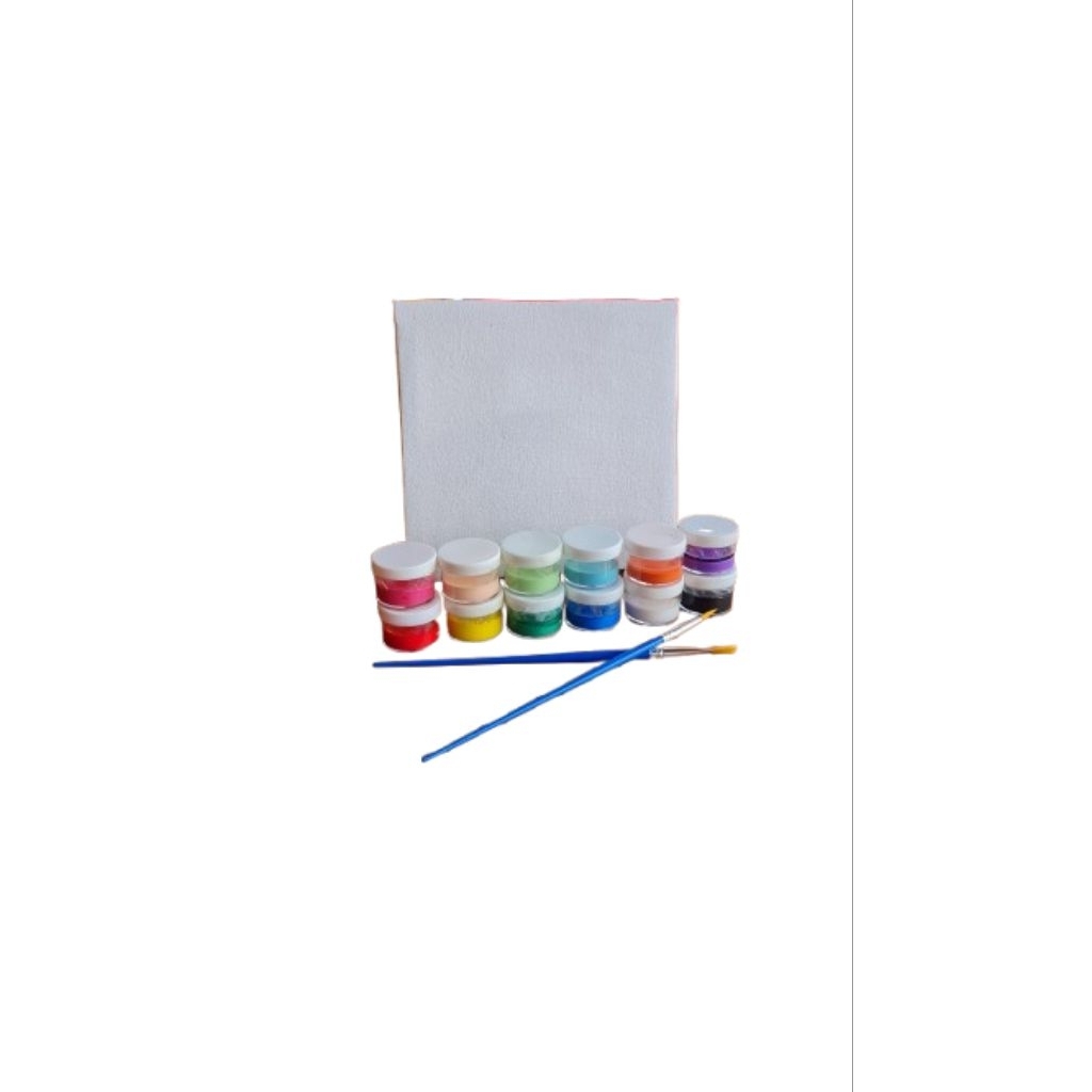 

Kanvas Lukis Paket 15x15cm Cat 12 Warna Kuas