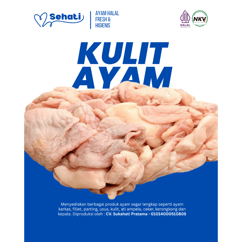 

Kulit Ayam / Chicken Skin - 1Kg 100% Halal dan Higienis Premium Quality