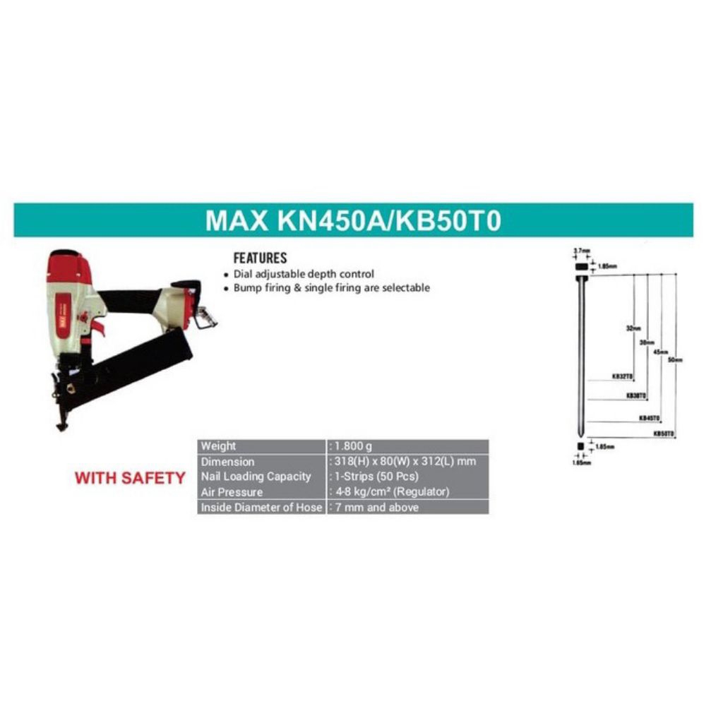 

Coil nailer Brad nailer Max KN450A-KB50T0 Mesin paku tembak forniture dan interior desain