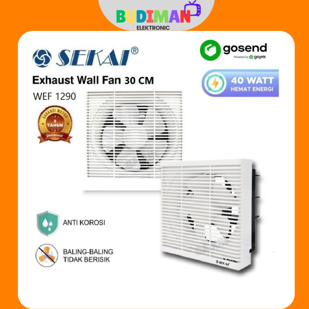 SEKAI Exhaust Fan wall fan 12 inch WEF 1290 | exhaust dinding 12 inch 30 CM 2 Arah