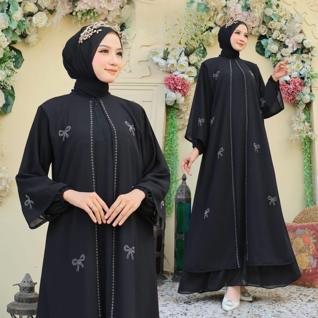 abaya ceruty babydoll abaya ceruty elegan abaya wanita busana muslim gamis wanita abaya