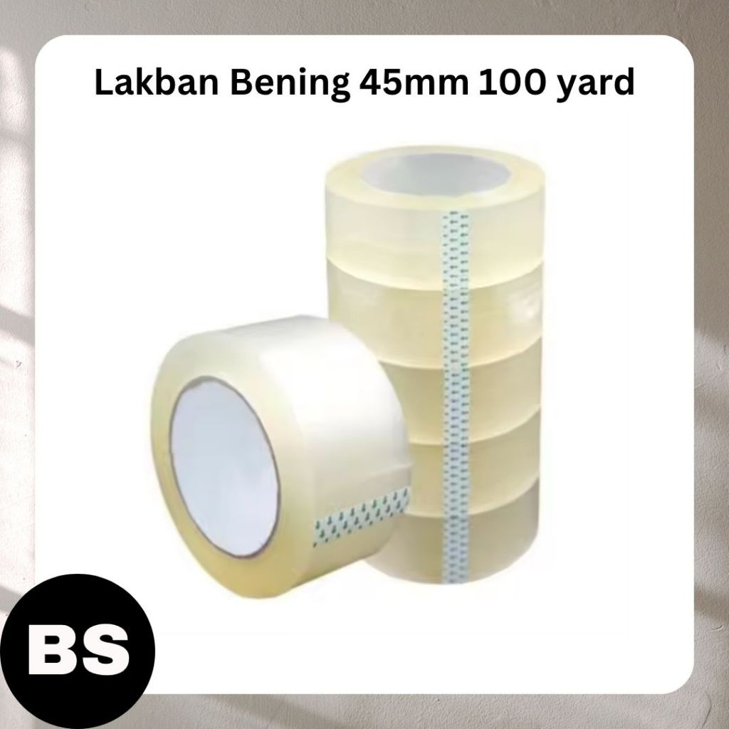 

Lakban Bening 100 Yard x 45 Mm x 45 Mic | Lakban Murah | Lakban Ready Stok [6pcs]