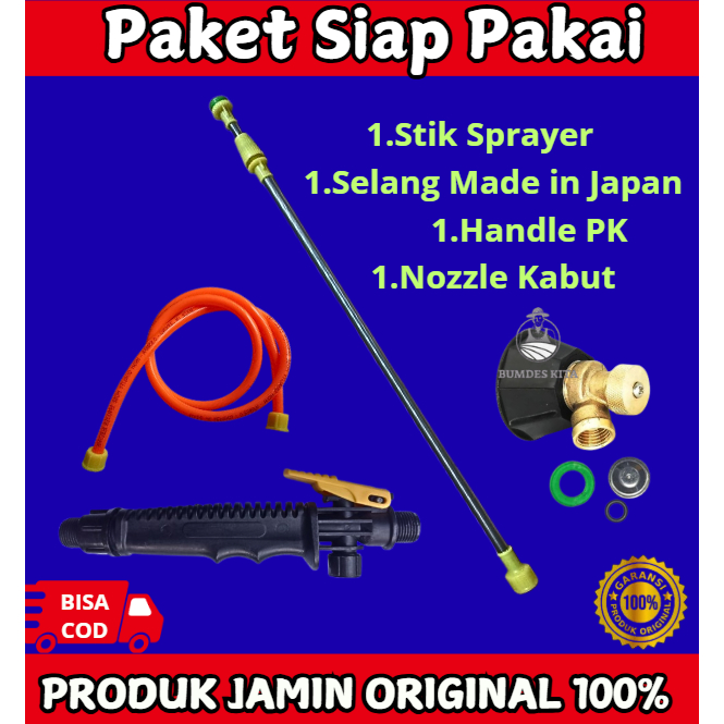 PAKET Stik Sprayer Elektrik + Handle + Selang Sprayer Bonus Nozzle Kabut Adjustable Siap Pakai