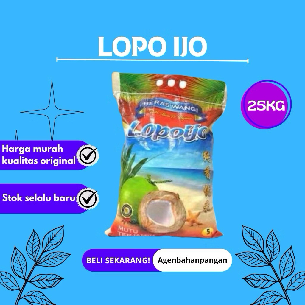 

beras lopo ijo 25kg, pulen wangi premium (KHUSUS INSTAN)